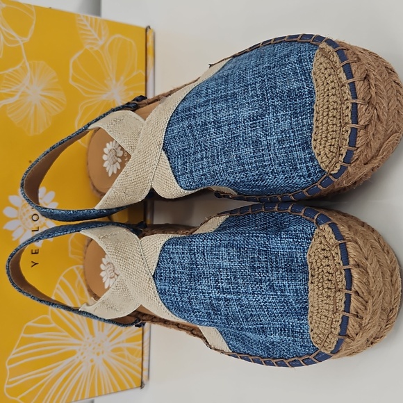 Yellow Box Denim Blue Espadrille Wedge - Picture 3 of 6